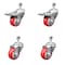 Service Caster 3 Inch SS Red Poly Swivel 12mm Threaded Stem Caster Total Lock Brake, 2PK SCC-SSTSTTL20S314-PPUB-RED-M1215-2S2 - alternate 3